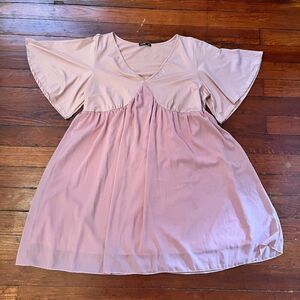 Shein Curve 4XL Pink Dress Like NEW Butterfly Sleeves